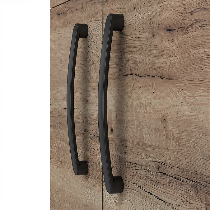 Brooklyn 500mm Brown Oak Vanity Unit with Matt Black Handles