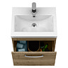 Brooklyn 500mm Brown Oak Wall Hung Vanity Unit - Single Drawer
