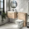 Brooklyn 500 Natural Oak Wall Hung 1-Drawer Vanity Unit with Thin-Edge Basin  In Bathroom Large Image