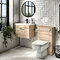 Brooklyn 500 Natural Oak Wall Hung 1-Drawer Vanity Unit with Thin-Edge Basin In Bathroom Large Image