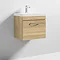 Brooklyn 500 Natural Oak Wall Hung 1-Drawer Vanity Unit with Thin-Edge Basin Standard Large Image
