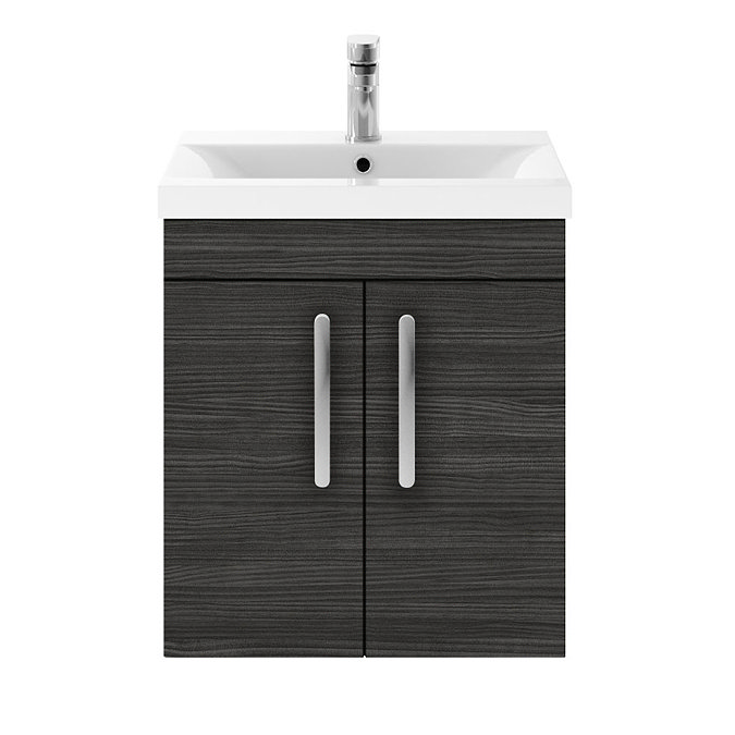 Brooklyn 500mm Black 2 Door Wall Hung Vanity Unit  In Bathroom Large Image