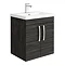 Brooklyn 500mm Black 2 Door Wall Hung Vanity Unit Large Image