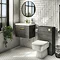 Brooklyn 500mm Black Wall Hung 1-Drawer Vanity Unit with Brushed Brass Handle  Standard Large Image