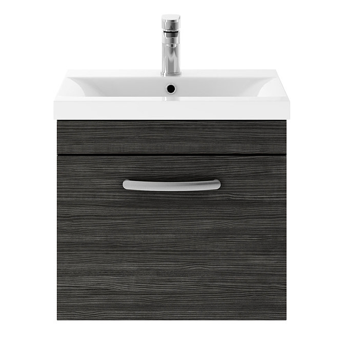 Brooklyn 500mm Black Wall Hung Vanity Unit - Single Drawer  Standard Large Image