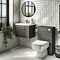 Brooklyn 500mm Black Wall Hung Vanity Unit - Single Drawer  In Bathroom Large Image