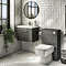 Brooklyn 500mm Black Wall Hung Vanity Unit - Single Drawer In Bathroom Large Image