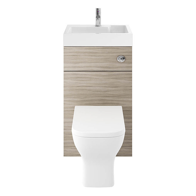 Brooklyn 500mm Driftwood 2-In-1 Combined Wash Basin & Toilet Standard Large Image