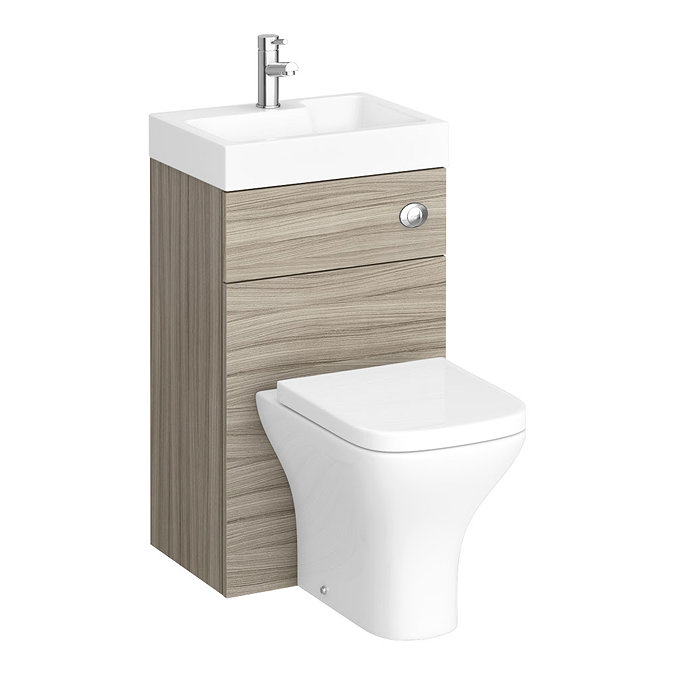Brooklyn 500mm Driftwood 2-In-1 Combined Wash Basin & Toilet  In Bathroom Large Image