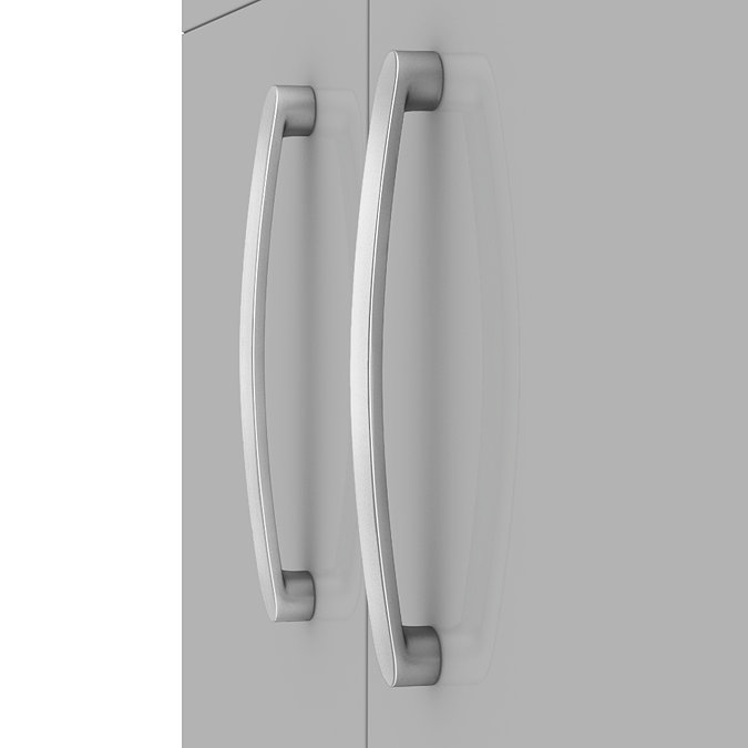 Brooklyn 500mm Grey Mist Vanity Unit - Floor Standing 2 Door Unit with Minimalist Basin  Feature Lar