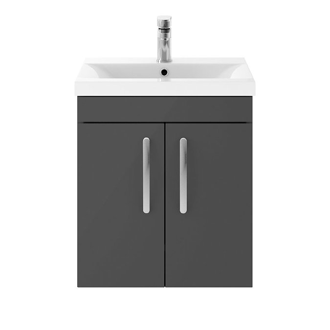 Brooklyn 500mm Gloss Grey 2 Door Wall Hung Vanity Unit  In Bathroom Large Image