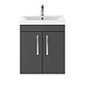 Brooklyn 500mm Gloss Grey 2 Door Wall Hung Vanity Unit  In Bathroom Large Image
