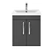 Brooklyn 500mm Gloss Grey 2 Door Wall Hung Vanity Unit In Bathroom Large Image