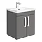 Brooklyn 500mm Gloss Grey 2 Door Wall Hung Vanity Unit Large Image