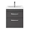 Brooklyn 500mm Gloss Grey 2 Drawer Wall Hung Vanity Unit  Feature Large Image