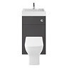 Brooklyn 500mm Gloss Grey 2-In-1 Combined Wash Basin & Toilet  Standard Large Image