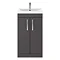 Brooklyn 500mm Gloss Grey Vanity Unit - Floor Standing 2 Door Unit  Feature Large Image