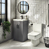 Brooklyn 500mm Gloss Grey Vanity Unit - Floor Standing 2 Door Unit  Standard Large Image