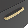 Brooklyn 500mm Gloss Grey Wall Hung Vanity Unit - Single Drawer With Brushed Brass Handle