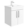 Brooklyn 500mm Gloss White 2 Door Wall Hung Vanity Unit Large Image