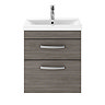Brooklyn 500mm Grey Avola 2 Drawer Wall Hung Vanity Unit  Profile Large Image