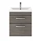 Brooklyn 500mm Grey Avola 2 Drawer Wall Hung Vanity Unit  Profile Large Image