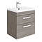 Brooklyn 500mm Grey Avola 2 Drawer Wall Hung Vanity Unit