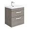 Brooklyn 500mm Grey Avola 2 Drawer Wall Hung Vanity Unit Large Image