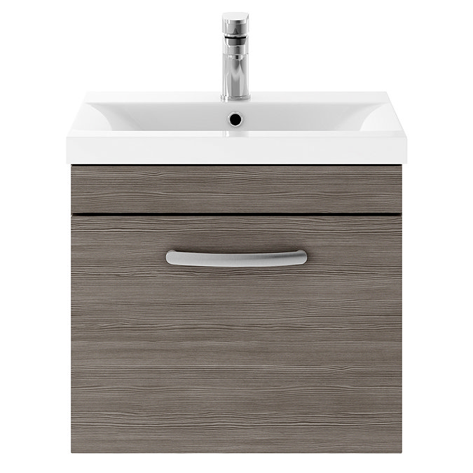 Brooklyn 500mm Grey Avola Wall Hung Vanity Unit - Single Drawer  Feature Large Image