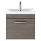 Brooklyn 500mm Grey Avola Wall Hung Vanity Unit - Single Drawer  Feature Large Image