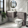Brooklyn 500mm Grey Avola Wall Hung Vanity Unit - Single Drawer  In Bathroom Large Image
