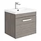 Brooklyn 500mm Grey Avola Wall Hung Vanity Unit - Single Drawer Large Image