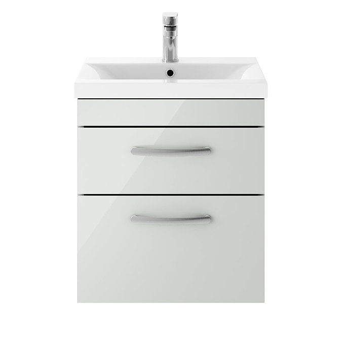 Brooklyn 500mm Grey Mist 2 Drawer Wall Hung Vanity Unit Standard Large Image