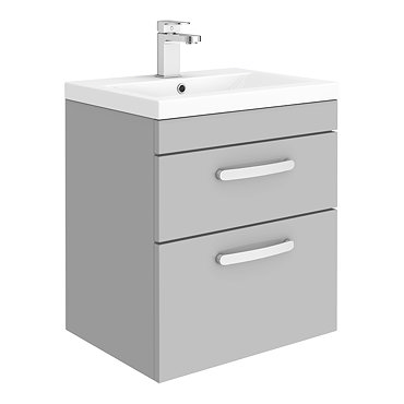 Brooklyn 500mm Grey Mist 2 Drawer Wall Hung Vanity Unit  Feature Large Image