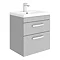 Brooklyn 500mm Grey Mist 2 Drawer Wall Hung Vanity Unit Large Image