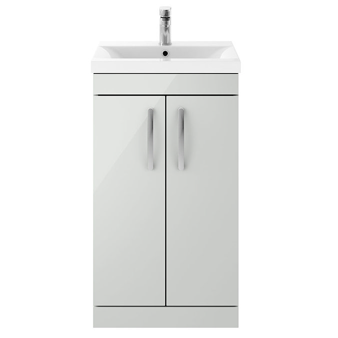 Brooklyn 500mm Grey Mist Vanity Unit - Floor Standing 2 Door Unit Standard Large Image