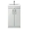 Brooklyn 500mm Grey Mist Vanity Unit - Floor Standing 2 Door Unit Standard Large Image