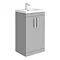 Brooklyn 500mm Grey Mist Vanity Unit - Floor Standing 2 Door Unit Large Image