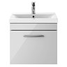 Brooklyn 500mm Grey Mist Wall Hung 1-Drawer Vanity Unit  Feature Large Image