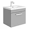 Brooklyn 500mm Grey Mist Wall Hung 1-Drawer Vanity Unit Large Image