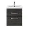 Brooklyn 500mm Hacienda Black 2 Drawer Wall Hung Vanity Unit Profile Large Image