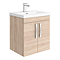 Brooklyn 500mm Natural Oak 2 Door Wall Hung Vanity Unit