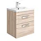 Brooklyn 500mm Natural Oak 2 Drawer Wall Hung Vanity Unit Large Image