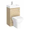 Brooklyn 500mm Natural Oak 2-In-1 Combined Wash Basin & Toilet  In Bathroom Large Image