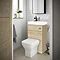 Brooklyn 500mm Natural Oak 2-In-1 Combined Wash Basin & Toilet Large Image