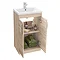 Brooklyn 500mm Natural Oak Vanity Unit - Floor Standing 2 Door Unit Feature Large Image