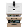 Brooklyn 500mm Natural Oak Wall Hung Vanity Unit - 2 Drawer