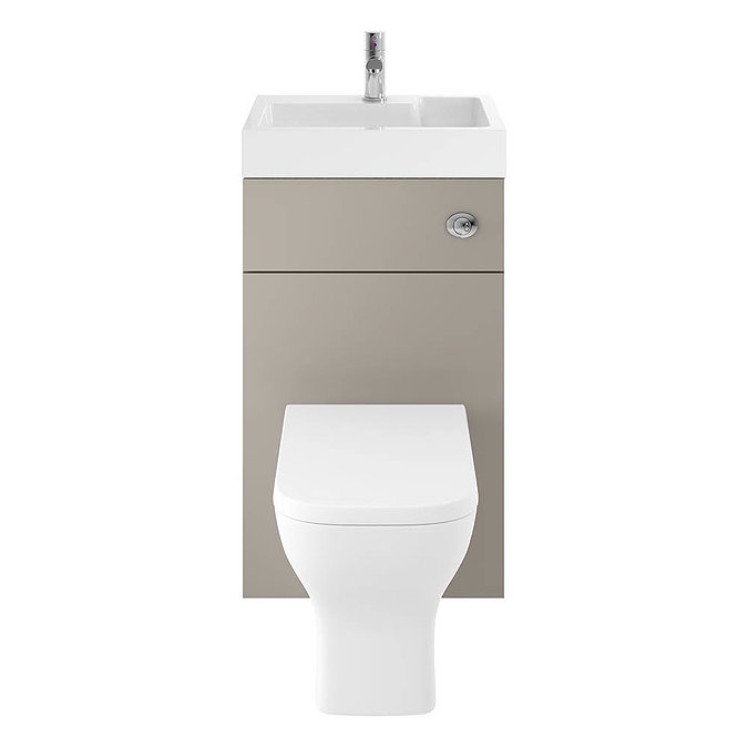 Brooklyn 500mm Stone Grey 2-In-1 Combined Wash Basin & Toilet  Standard Large Image