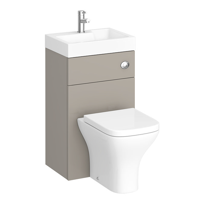 Brooklyn 500mm Stone Grey 2-In-1 Combined Wash Basin & Toilet  In Bathroom Large Image