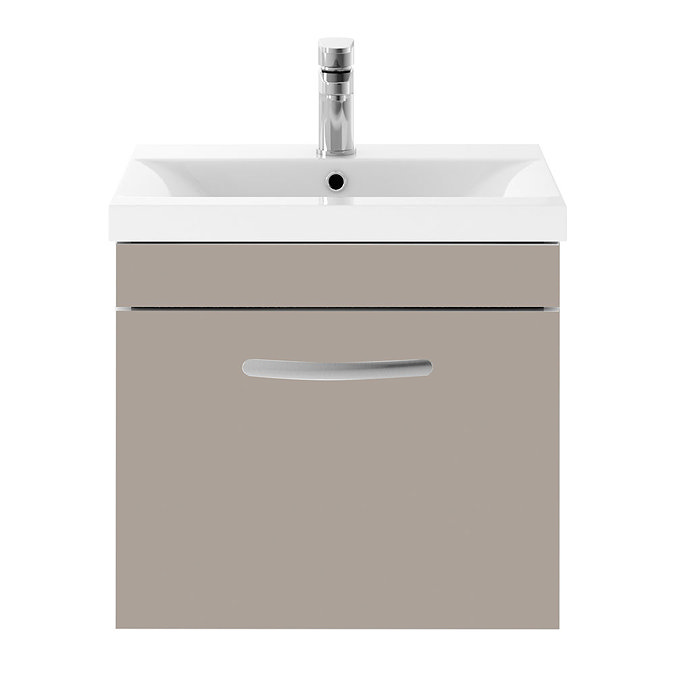 Brooklyn 500mm Stone Grey Wall Hung Vanity Unit - Single Drawer Large Image